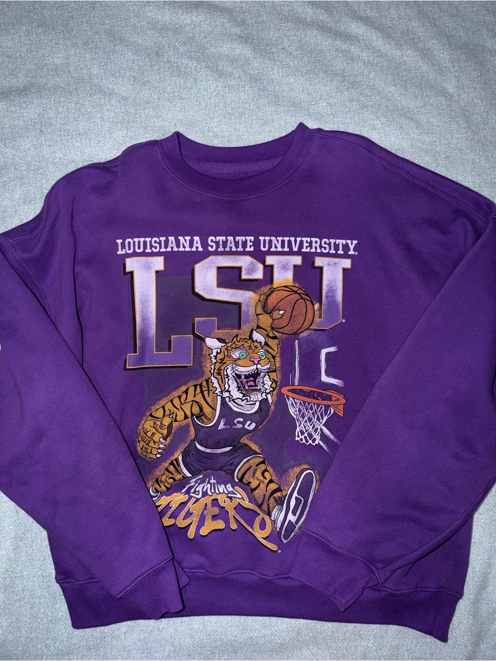 Hollister Purple LSU Graphic Crewneck Sweatshirt